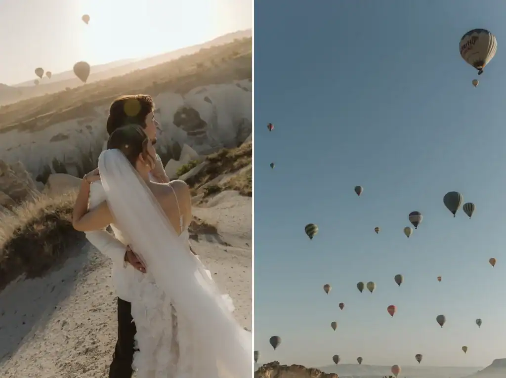 plener ślubny w Kapadocji balony