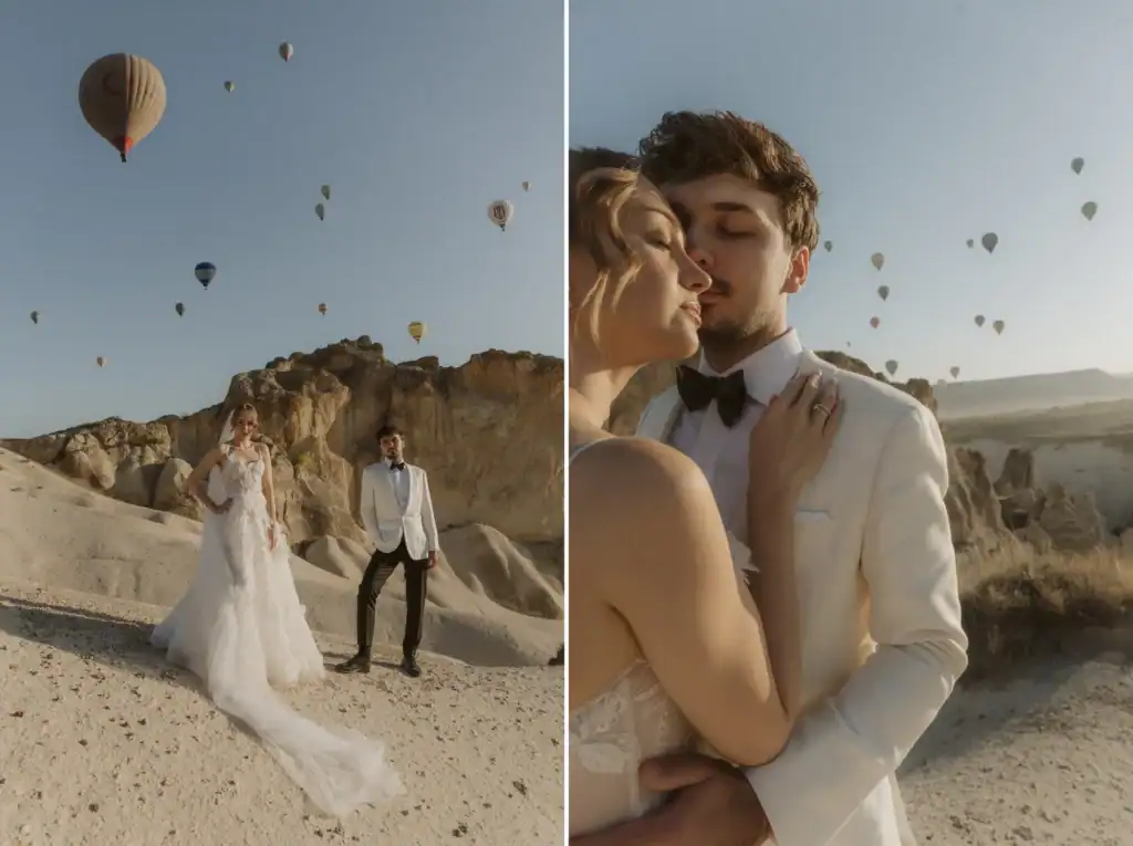 sesja poślubna w Kapadocji wśród balonów