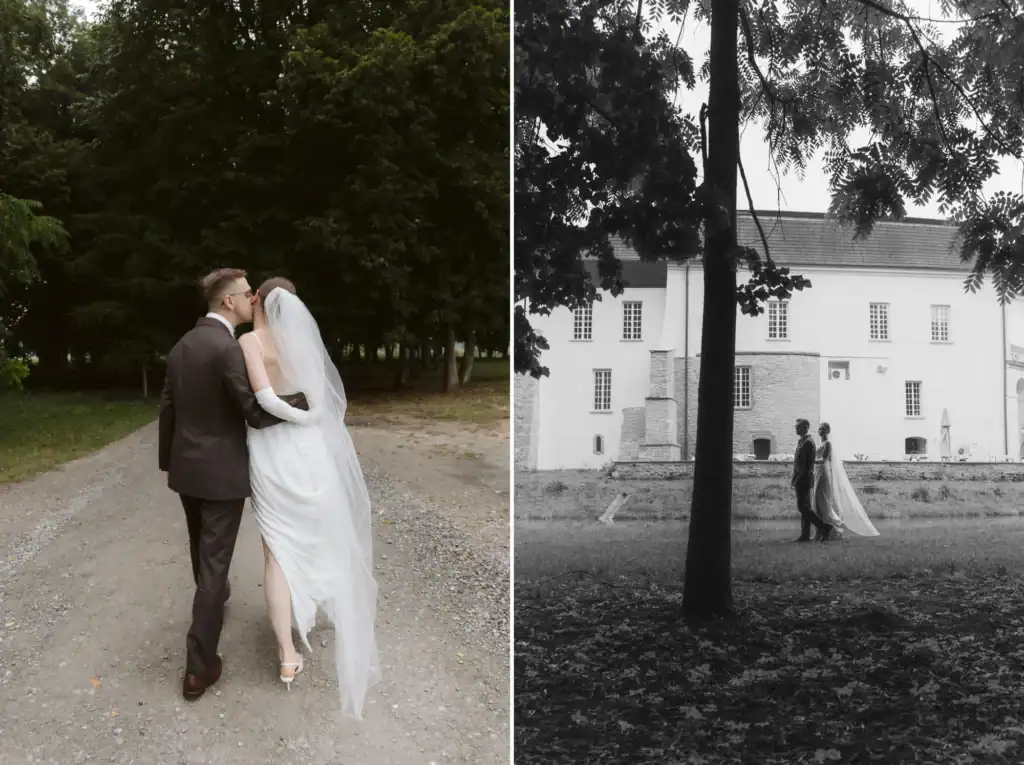 fotografia ślubna Pałac Popielów – wejście do pałacu