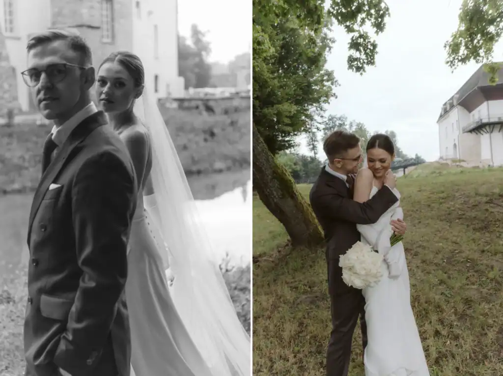 fotografia ślubna Pałac Popielów – wejście do pałacu